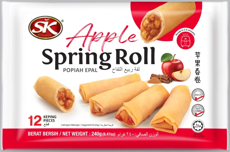 SK Kitchen Apple Spring Roll (Popiah Epal), frozen snack 12 pieces pack by Starkiss Malaysia